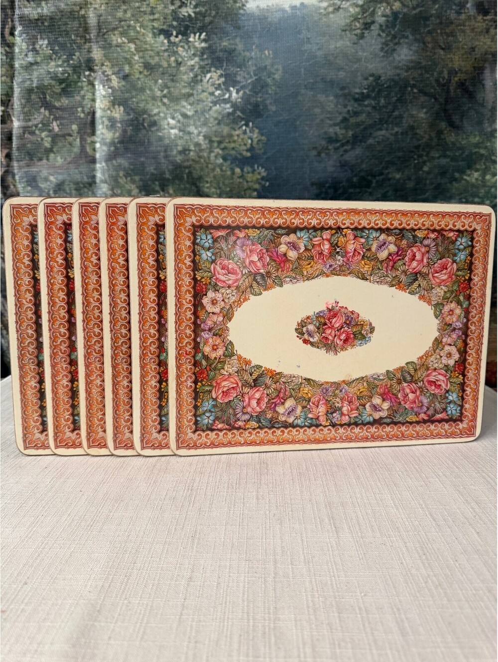 Set of Floral Cork Back Placemats